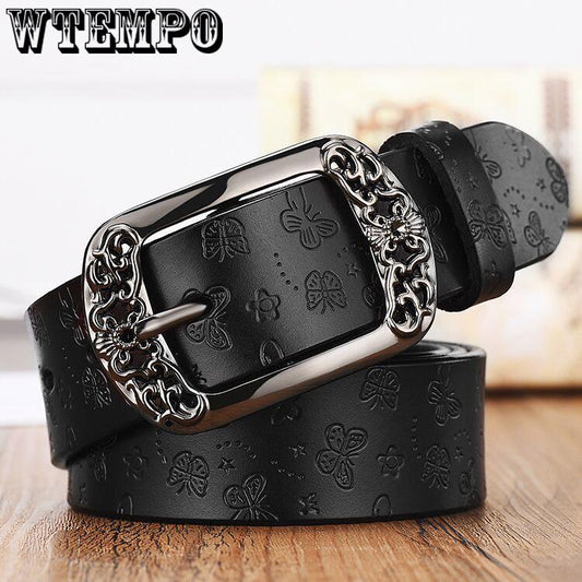 High Quality Luxury Women belt leather female waist strap top pin buckle belts waistband