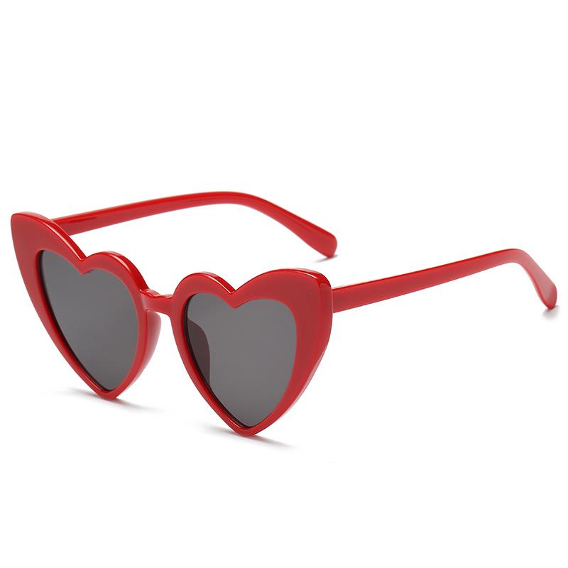 WTEMPO Ladies Heart Shaped Sunglasses Pink Sunglasses Soft Girl Harajuku Fashion Sunglasses