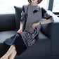 Autumn winter fashion long printed sweater dress long-sleeved pullover knitted dress female knitwear bottoming or outer wear
