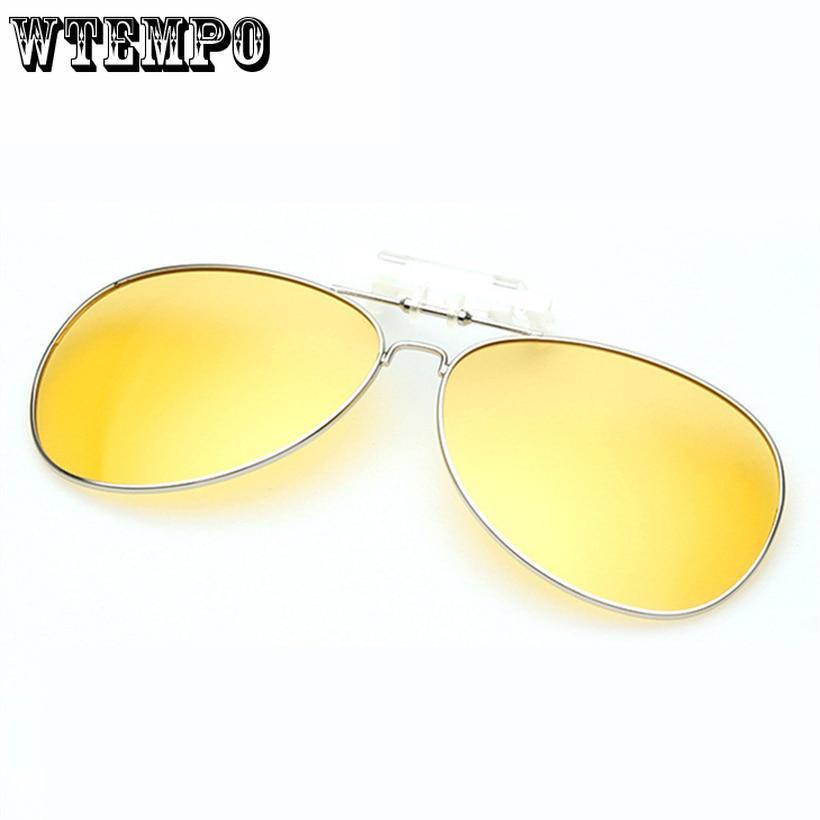 Polarized Clip on Sunglasses Men Women Pilot Sun Glasses Clip Myopia Night Driving Male Eyeglasses B