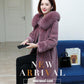 100% Cashmere Overcoat Women's Long Fur Coat Hooded Plus Size Wool Trench Coat with Fox Fur Collar