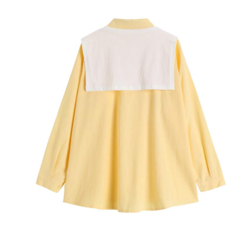 Solid Color Versatile Bottoming Shirt Schoolgirls Spring Korean Style Loose Lazy Wind Shirt Super Delivery Shawl