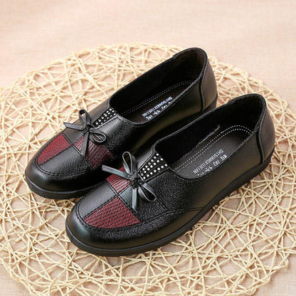 Simple Leather Shoes Spring and Autumn Single Shoes Comfortable Non-slip Soft Bottom Soft Leather Casual Shoes Work Shoes