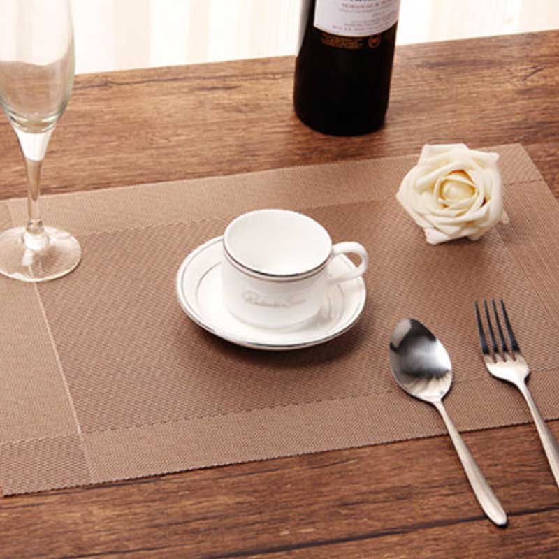 16pcs Washable Table Mats Non-slip Heat-insulation PVC Placemat for Dining Table Kitchen Accessories