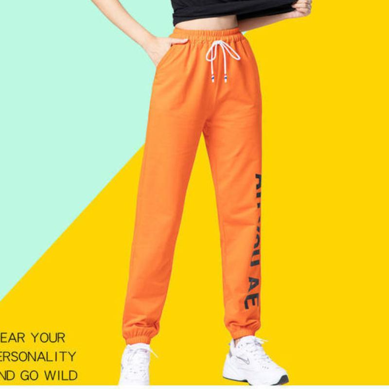 Women Leisure Harem Pants High Waist Wide Leg Trousers Pants Solid Street Sports Harajuku Joggers
