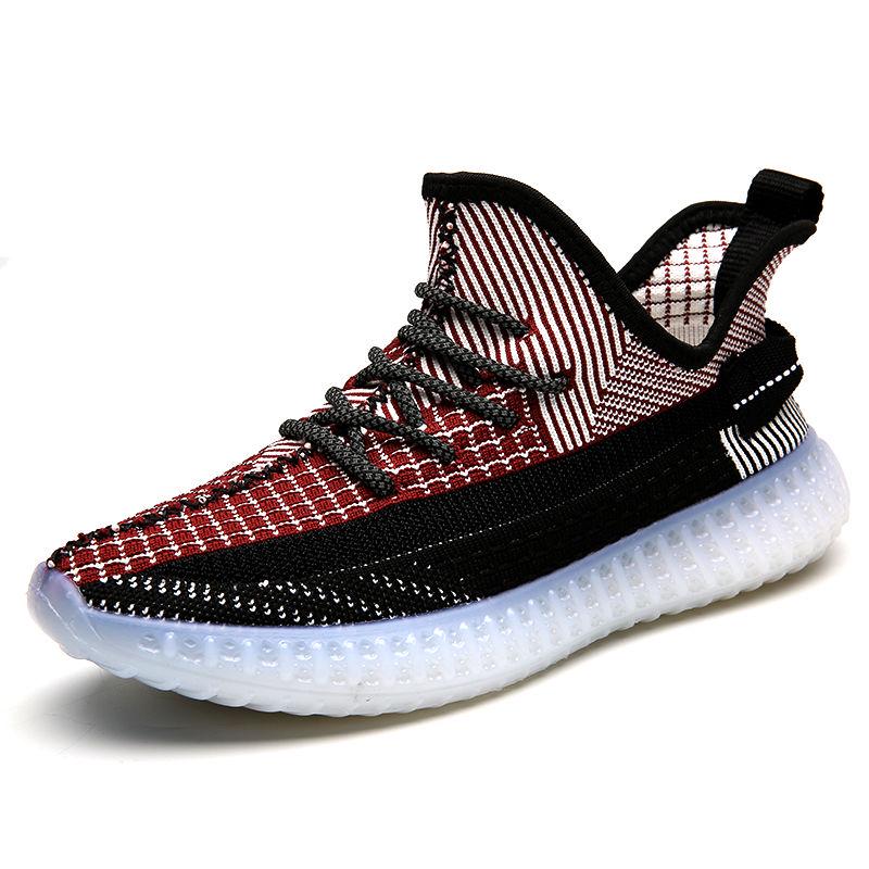 39-44 Men's Casual Shoes 3D jelly tide Shoes hit Color Coconut Shoes Men 2020 Spring flying woven Casual Sports Men's Shoes