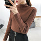 Knitting Women Sweaters and Pullovers Solid Turtleneck Slim Casual Ladies Knitted Sweater Winter