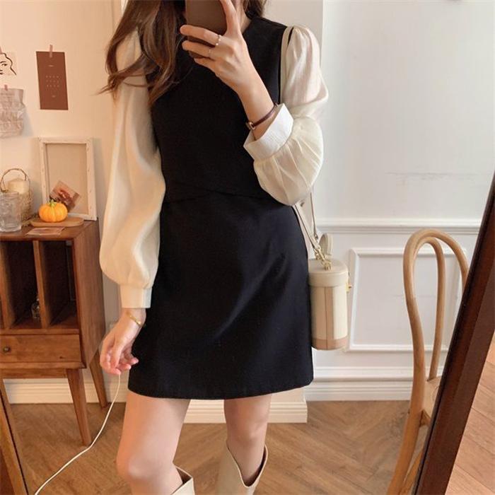 Chiffon Dress Women's Summer Dress long Sleeve Knee-length Daily Wear Office Dating Party