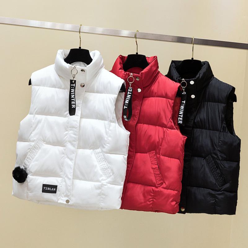 Women's Loose and Thick Short Waistcoat Warm Vest Down Coat Coat Cotton Vest