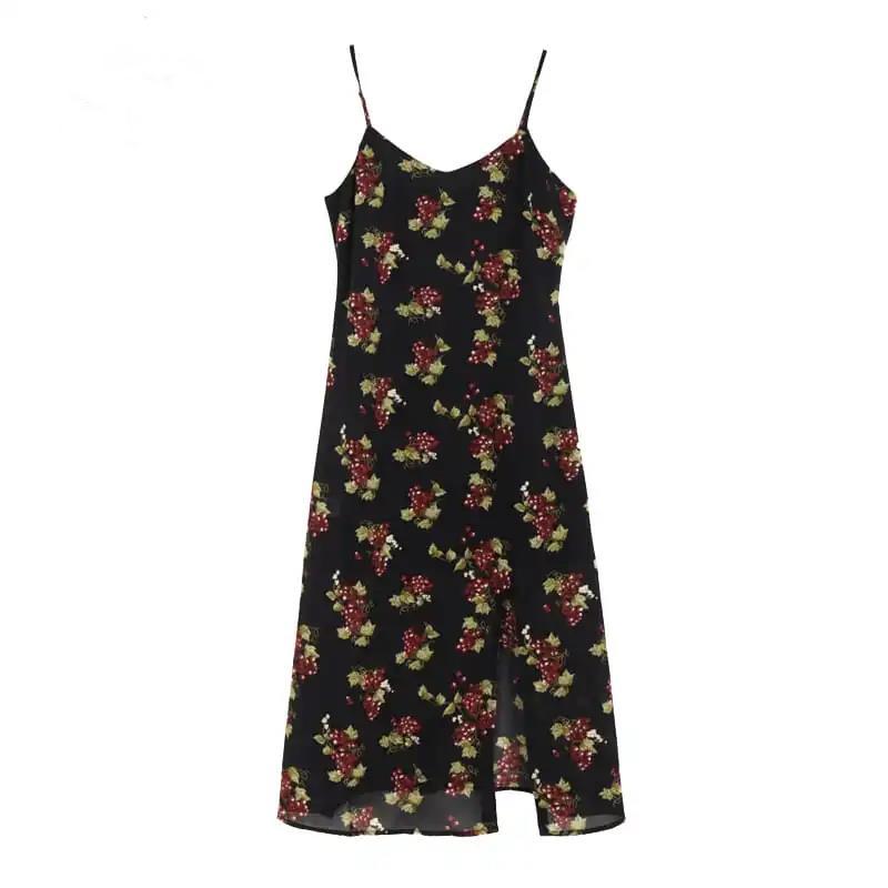 Vintage Casual Sundress Female Beach Dress Midi Button Backless Polka Women Dress Summer 2021 Boho Sexy Floral Dress