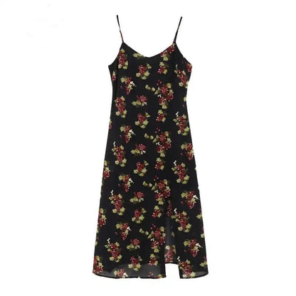 Vintage Casual Sundress Female Beach Dress Midi Button Backless Polka Women Dress Summer 2021 Boho Sexy Floral Dress
