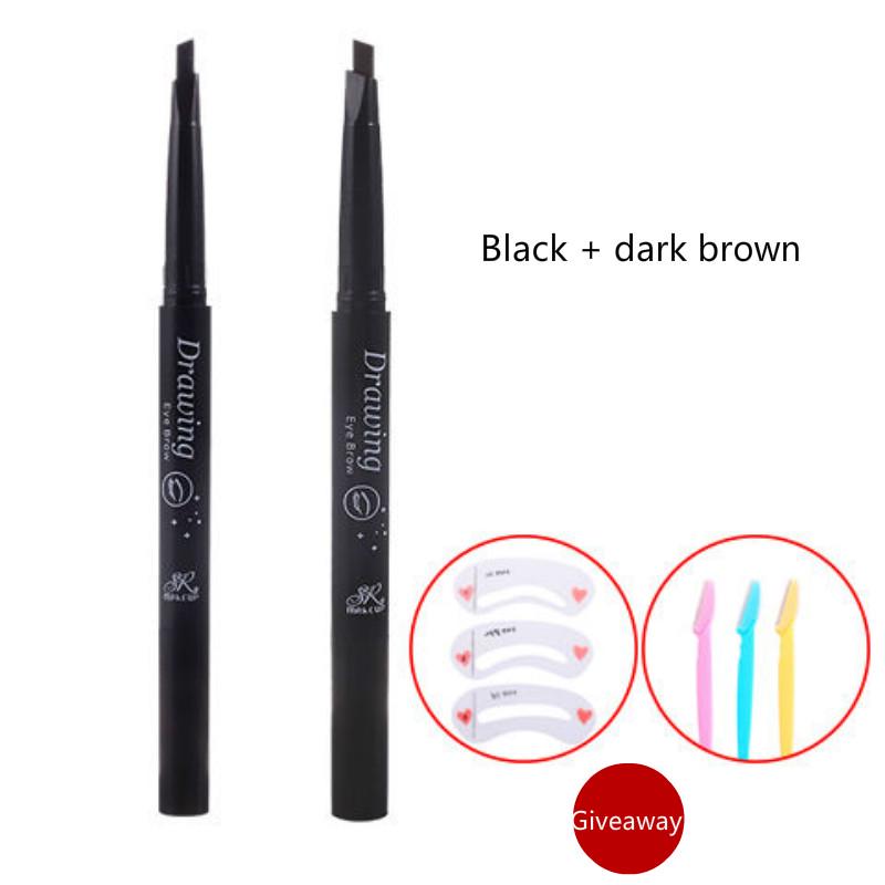 Send eyebrow stickers eyebrow knife eyebrow pencil waterproof sweatproof natural lasting non-fading