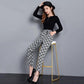 Spring and Summer Plaid Pants Korean Casual Pants Trousers Feet Harem Pants Women Are Thin Straight Loose Large Size Thin Section