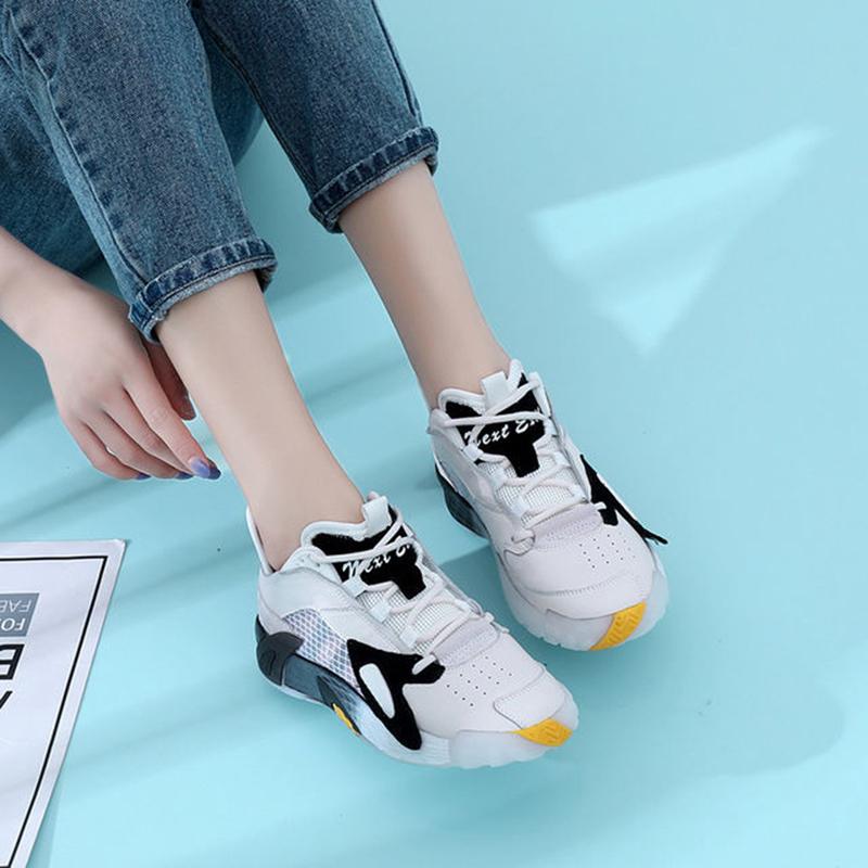 Genuine Leather Running Shoes Mesh Inner Increase Women's Shoes Soft Sole Casual Breathable Sports Shoes