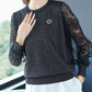 Lace Hollow Bottoming Shirt Women's Small Sweater Knitted Sweater Early Spring and Autumn Outer Wear Thin Top