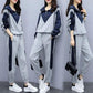 Sports Suit Women's Spring and Autumn Hooded Zipper Loose and Thin Stitching Fashion Casual Two-piece Trendy