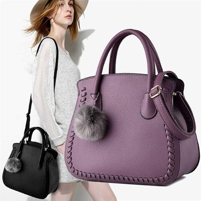 Women Hairball Pendant Handbag Lady Party Purse Casual Crossbody Messenger Shoulder Bags