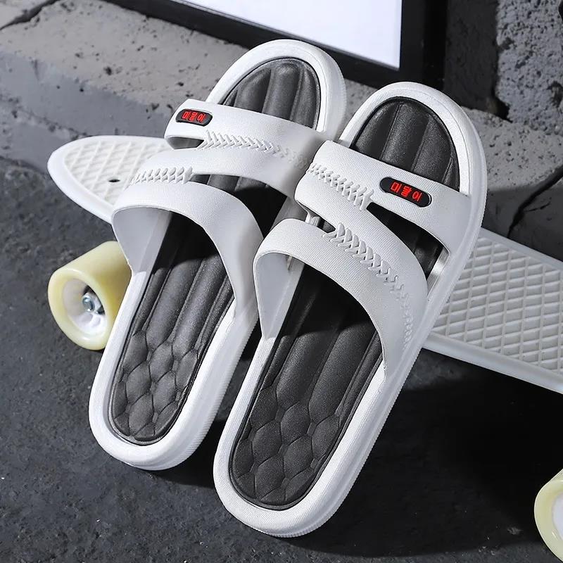 Men's Spring Large Size Indoor Bathroom Soft Sole Flat Slippers Summer Outdoor Seaside Thick Heel Beach Sports Slippers