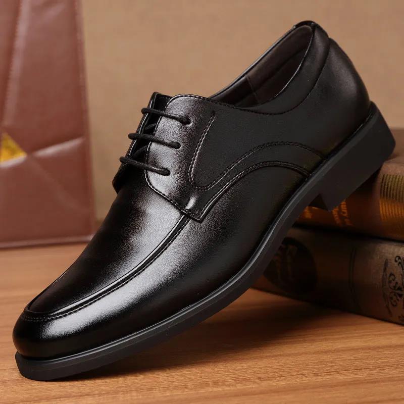 Men's Leather Shoes Business Casual Leather Shoes Set Foot Breathable Work Shoes