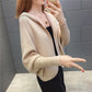 Autumn and Winter Short Knitted Cardigan Hooded College Style Loose Sweater All-match Fashionable Jacket