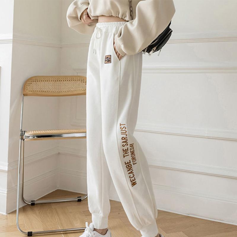 Cotton Drawstring Sweatpants Women Korean Loose Spring and Summer High-waist All-match Casual Trendy Pants