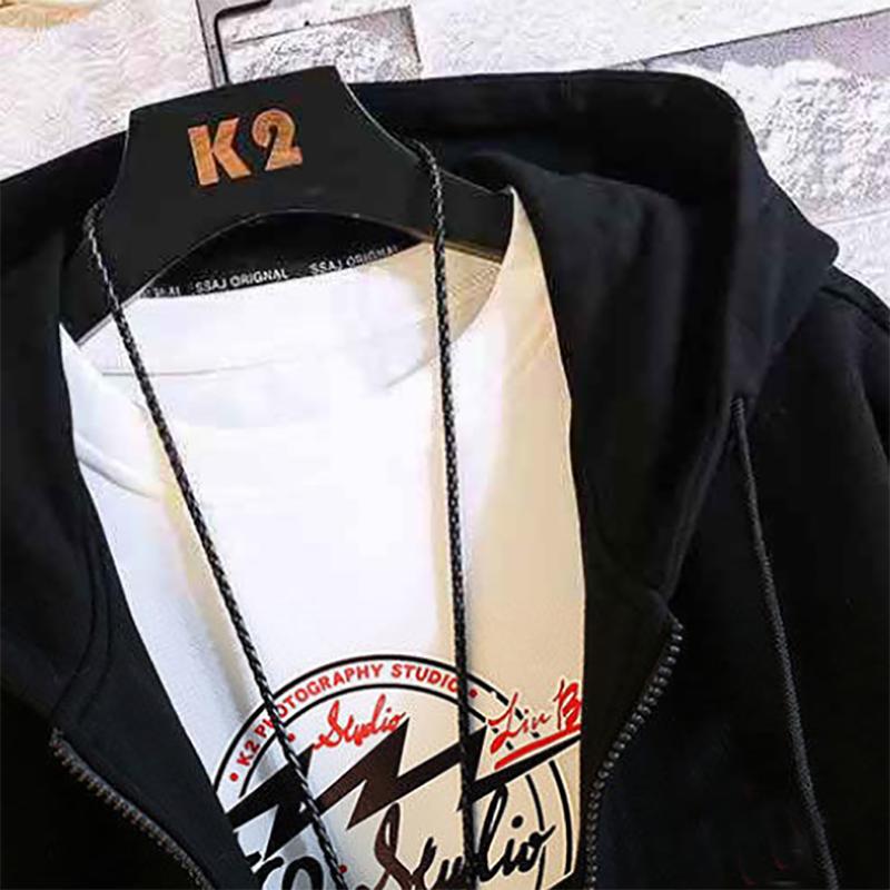 Autumn and Winter Open-body Sweater Men's Plus Velvet Warm Casual Zipper Hoodie Sweatshirts Sports Korean Version