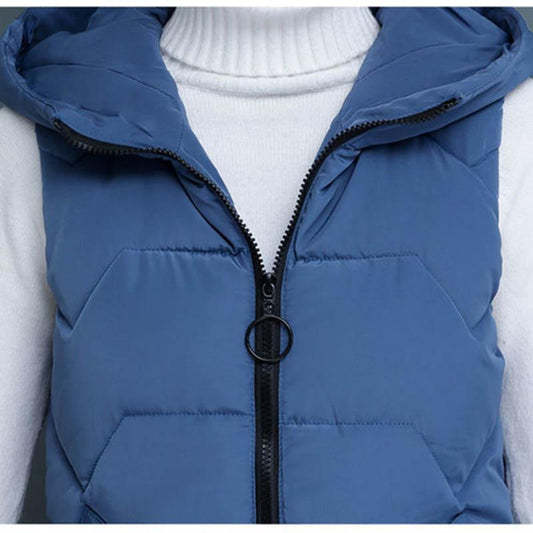 Autumn and Winter Down Cotton Vest Women's Mid-length Slim Waistcoat Waistcoat Was Thin Cotton Jacket Plus Size