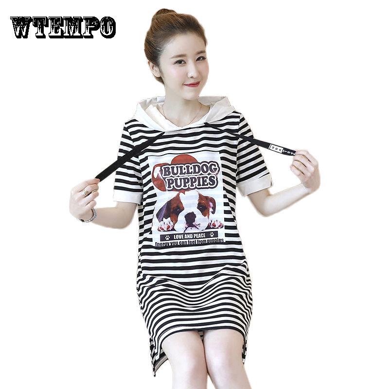 Brand Striped DressFashionWomen's Short Sleeve Striped Casual Dress Women's Spring and Summer