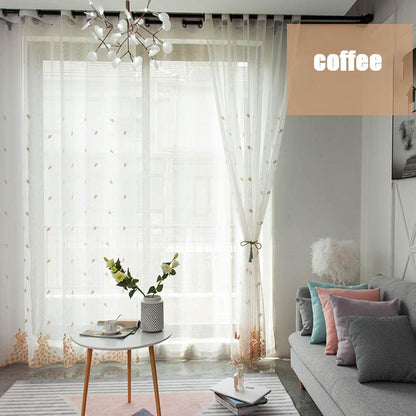 1/2pcs  Peacock Embroidered Sheer Tulle Curtains for Living Room Girls Jacquard Pastoral Window Curtain for Bedroom Curtains