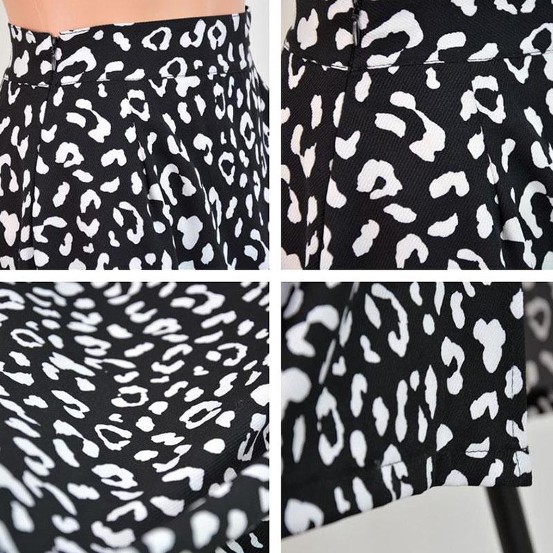 Women's Spring Summer Leopard Print Chiffon Print Split Skirt European and American Style Zipper High Waist Long Skirts Large Size Loose Thin Skirt