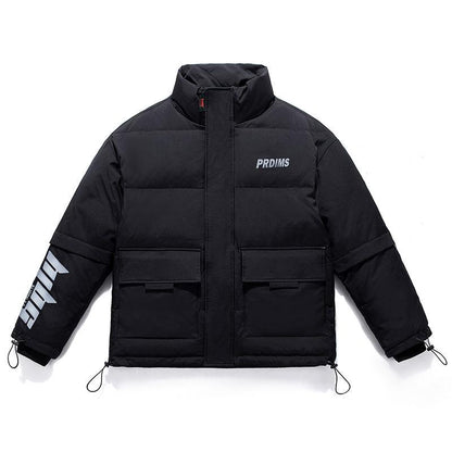 Winter Down Jacket Men's Fashion Short Shiny Jacket Tide Brand Lovers Thick Bread Jacket Padded Jacket