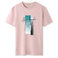 Short-sleeved Men's T-shirt Trend Printing T-cotton White Summer Bottoming Shirt Half-sleeved Men's