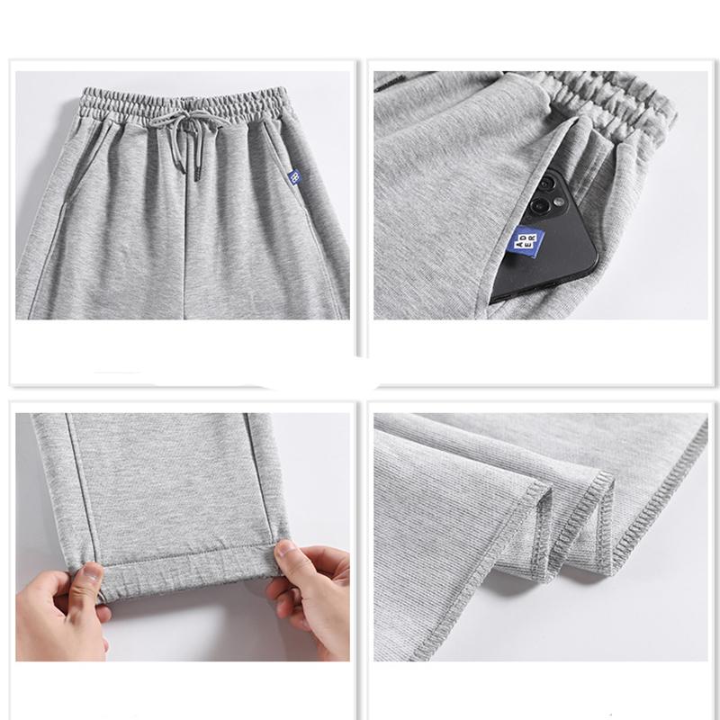 Solid Color Bundle Feet Thin Sports Pants Women's Autumn and Winter Fleece Thickened Pants Loose Casual Warm Sweatpants
