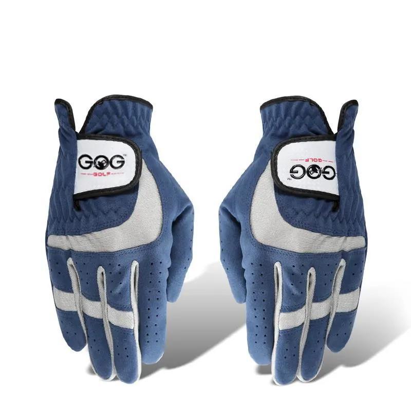A Pair of Golf Gloves Wear-resistant Breathable Blue Training Golf Gloves Left and Right Hands