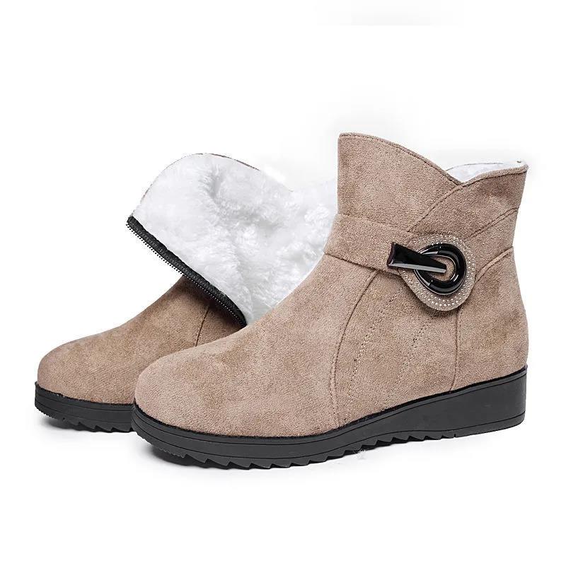 Snow Boots Women's Thick-soled Cotton Shoes Thick Velvet Frosted Short Boots Non-slip and Warm All-match