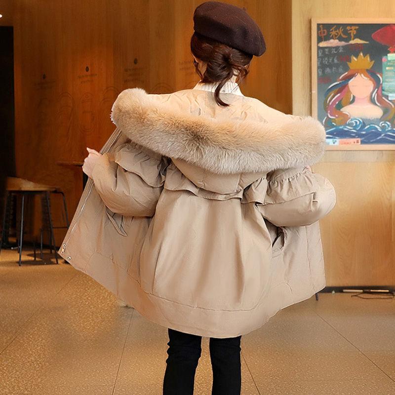 Girls' Padded Coat Winter Clothes Plus Velvet Thickened Western Style Children's Padded Jackets