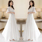 Chiffon Dress Spring and Autumn Chiffon Short-sleeved Dress Female Temperament Slim Slimming Long Skirt Female Plus Size Dance Skirt