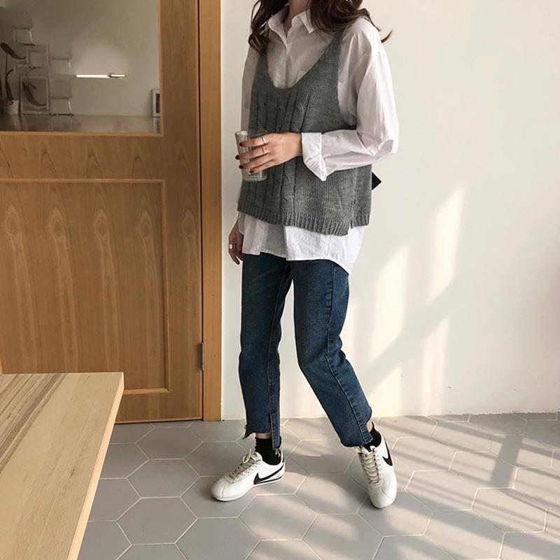 V-neck sexy camisole halter shirt loose sleeveless knit vest small suspenders sweater autumn