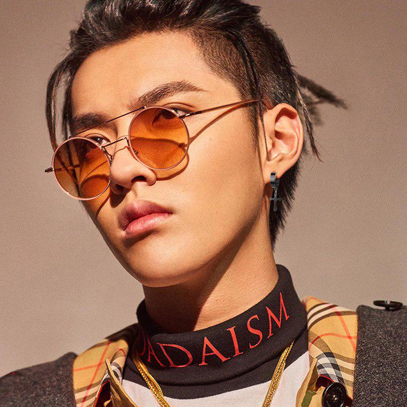 Vintage Round Sunglasses Men Women 2019 Fashion Metal Sun glasses Small Circle Sunglass Reflective M