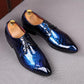 Men's Business Casual Shoes England Fashion Pointed Toe Shoes Leather 3D Patent Leather Men's Shoes