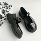 Thick-soled Round-toe Women's Shoes All-match Retro British Style Leather Shoes Japanese Women's Small Leather Shoes