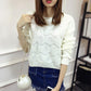 Fashion Long-sleeved Solid Color Sweater Spring and Autumn Women's Round Neck Loose Short Sweater