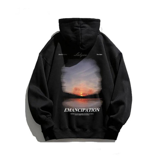 Autumn and Winter Warm and Comfortable Loose Hooded Sweater Men's Casual Long-sleeved Shirt