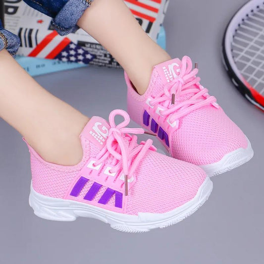 Fashionable Children Infant Kids Baby Girls Boys Solid Stretch Mesh Net Breathable Sport Run Sneakers Shoes