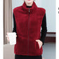 Coral Fleece Warm Outer Wear Women's Vest Double-sided Fleece Vest Stand-up Collar Zipper Sleeveless Jacket Women's Warm Vest