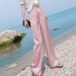 High Waist Ice Silk Straight-leg Pants Loose Wide-leg Pants Suit Pants Women's Summer Thin Silky Satin Wide-leg Pants