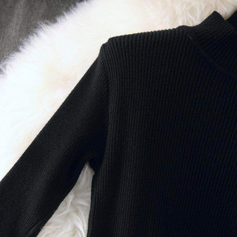 Knitwear Warm Base Women's Autumn and Winter Woolen Skirt Suit Three-piece Dress Vest Bag Hip Skirt Sweater Warm and Comfortable