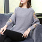 Outer Wear Loose Bat Sleeve Knit Sweater Large Size Lace Casual Sweater Spring and Autumn Print Top Coat