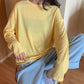 Fall Women's Round O-neck Autumn Long Sleeve Casual Loose T-shirt Blouse Pure color Leisure Tee