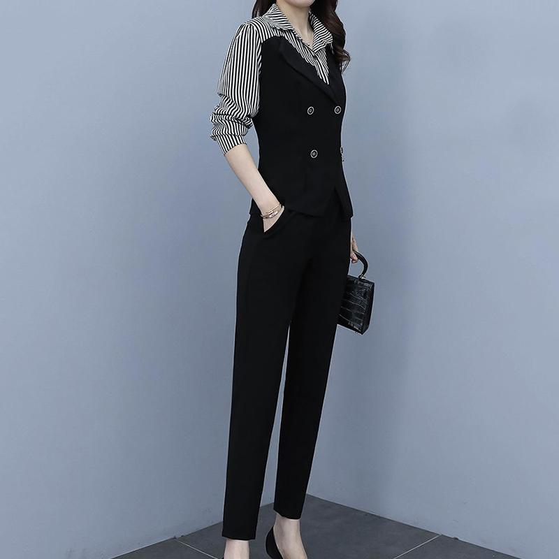 Suit Plus Size Women's Clothing Royal Sister Light Familiar Style Professional Suit Pants Temperament and Age Reduction Two-piece Set